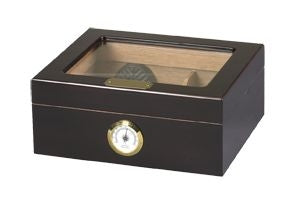 Capri Glasstop Mahogany Humidor - 25 Count